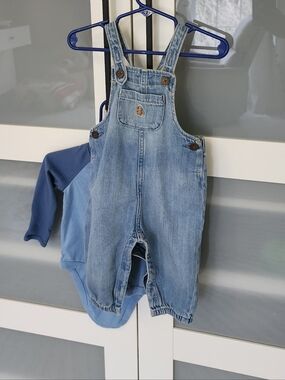 GAP Light Blue Denim Overalls Matching Set